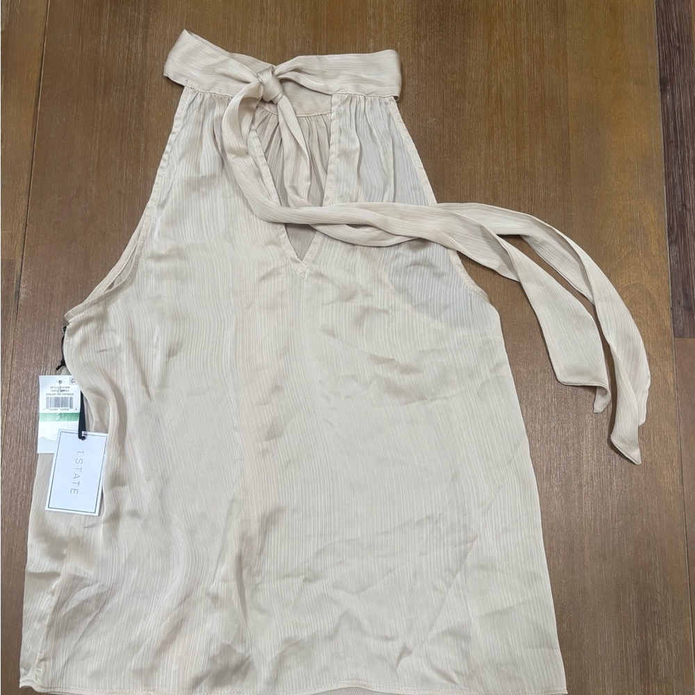 1. State Women's Cream Halter Blouse - Picture 2 of 6